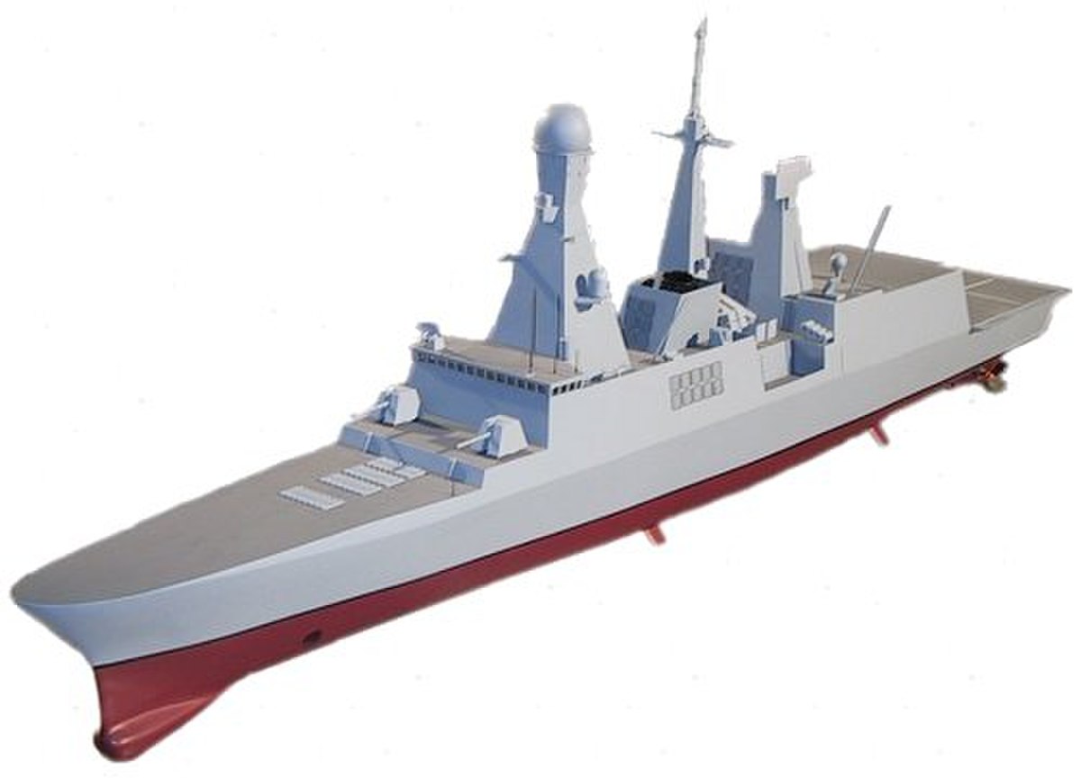 Maquette de la future frégate Horizon Chevalier Paul