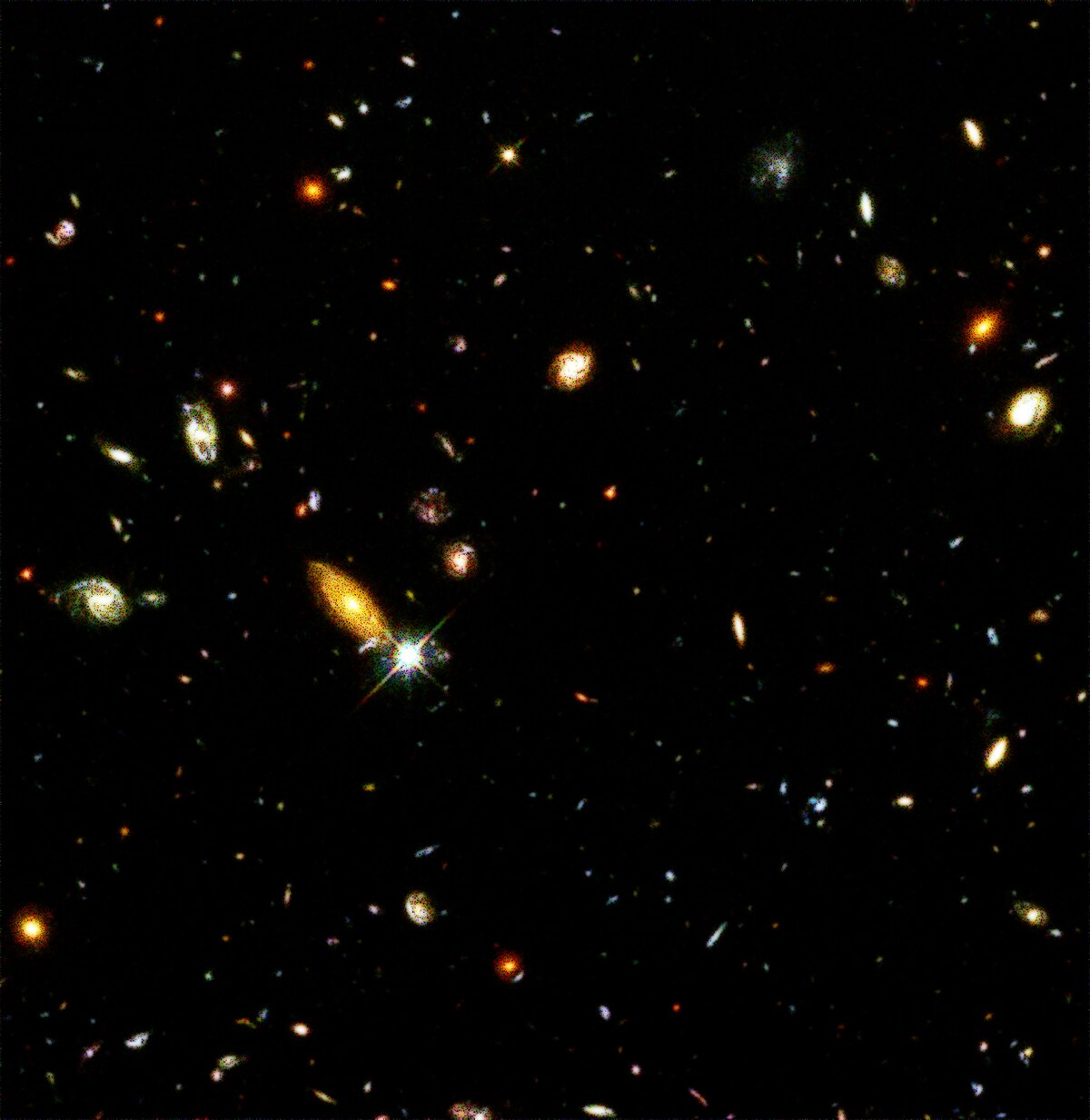 Le champ profond de Hubble, contenant plus d'un millier de galaxies.