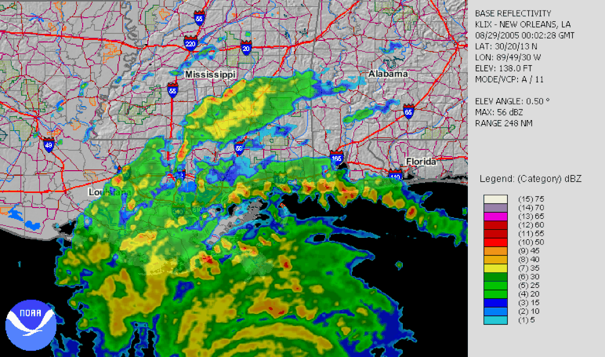 Chronologie détaillée de l'ouragan Katrina