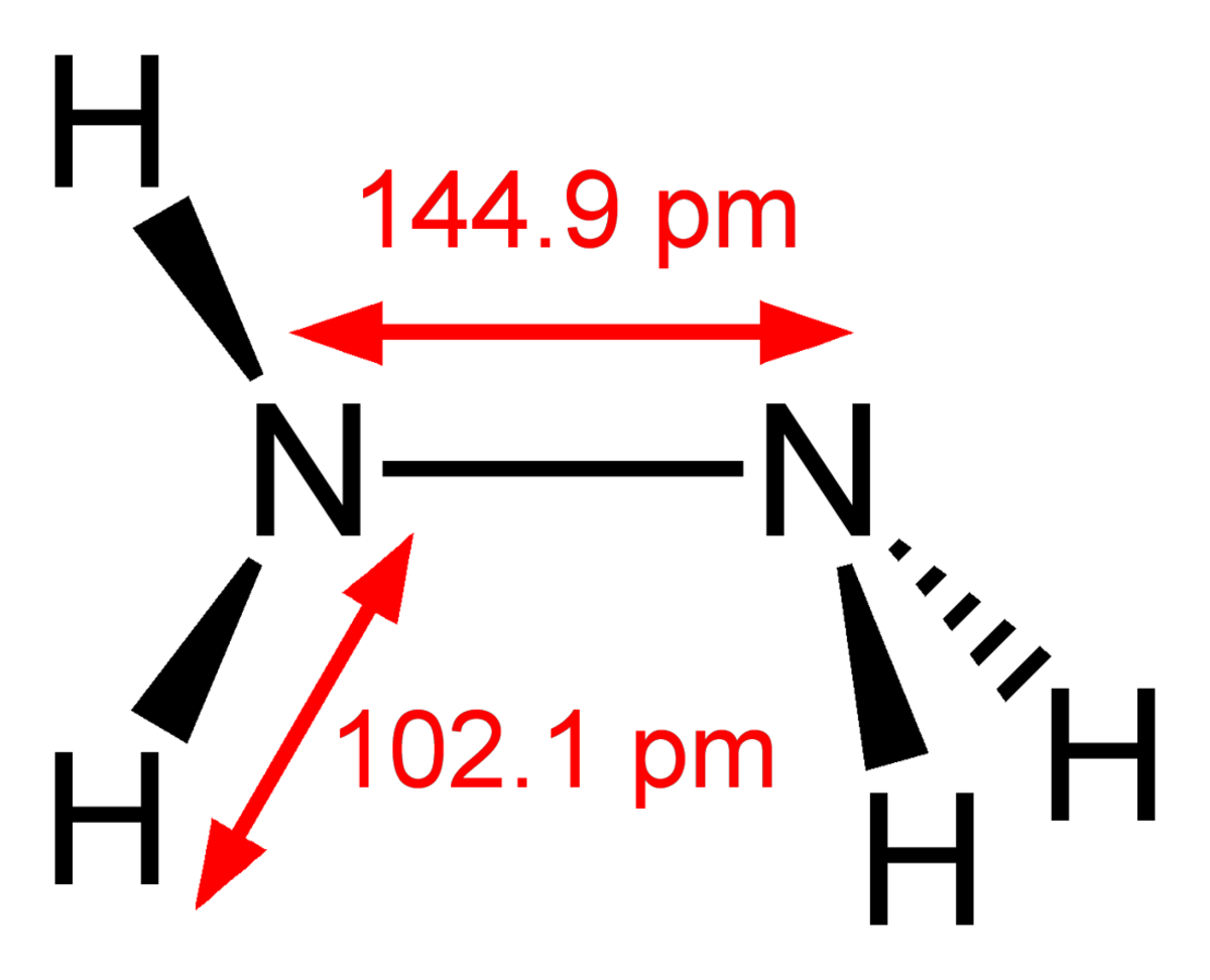 Dimensions et modèle 3D de l'hydrazine