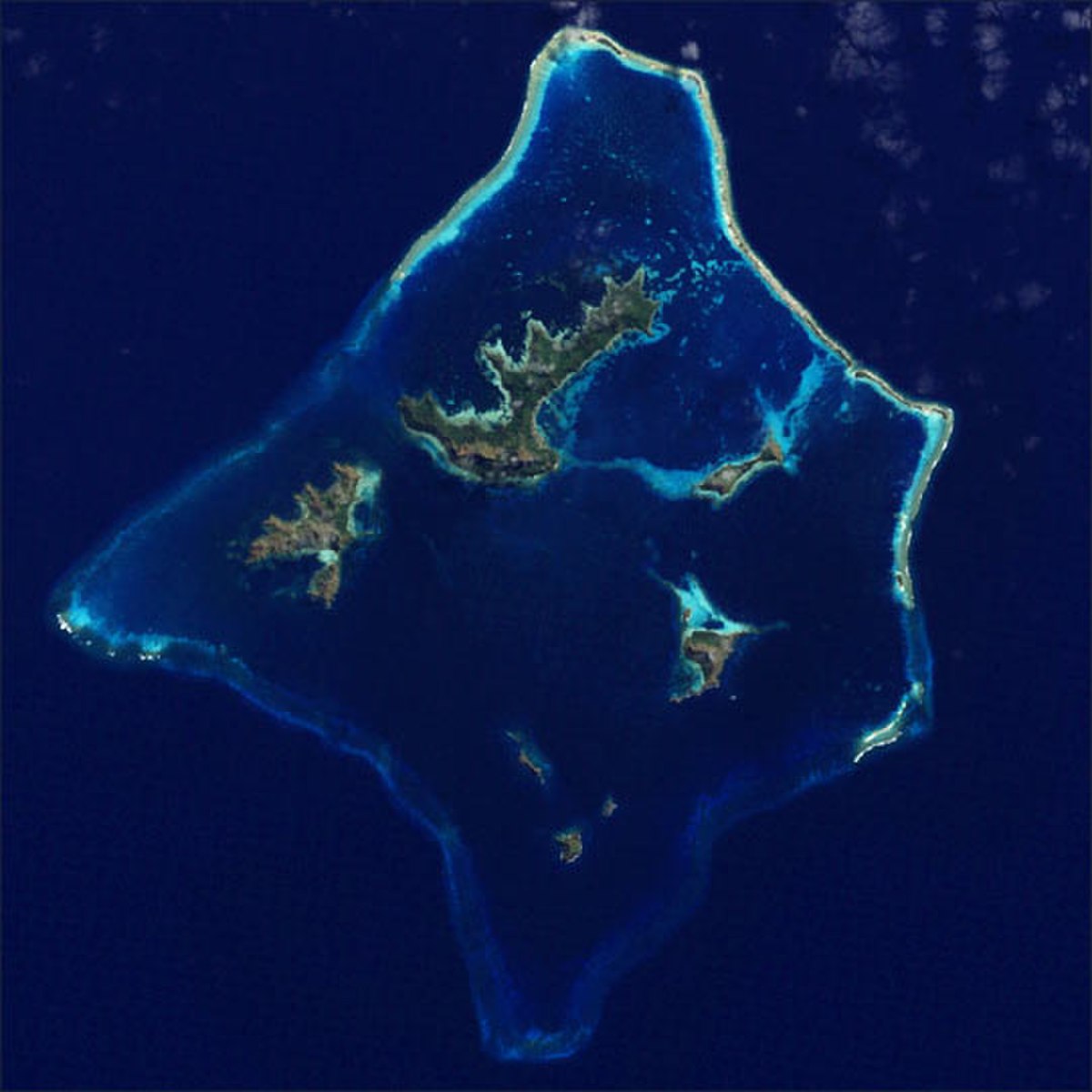 Image satellite des îles Gambier.