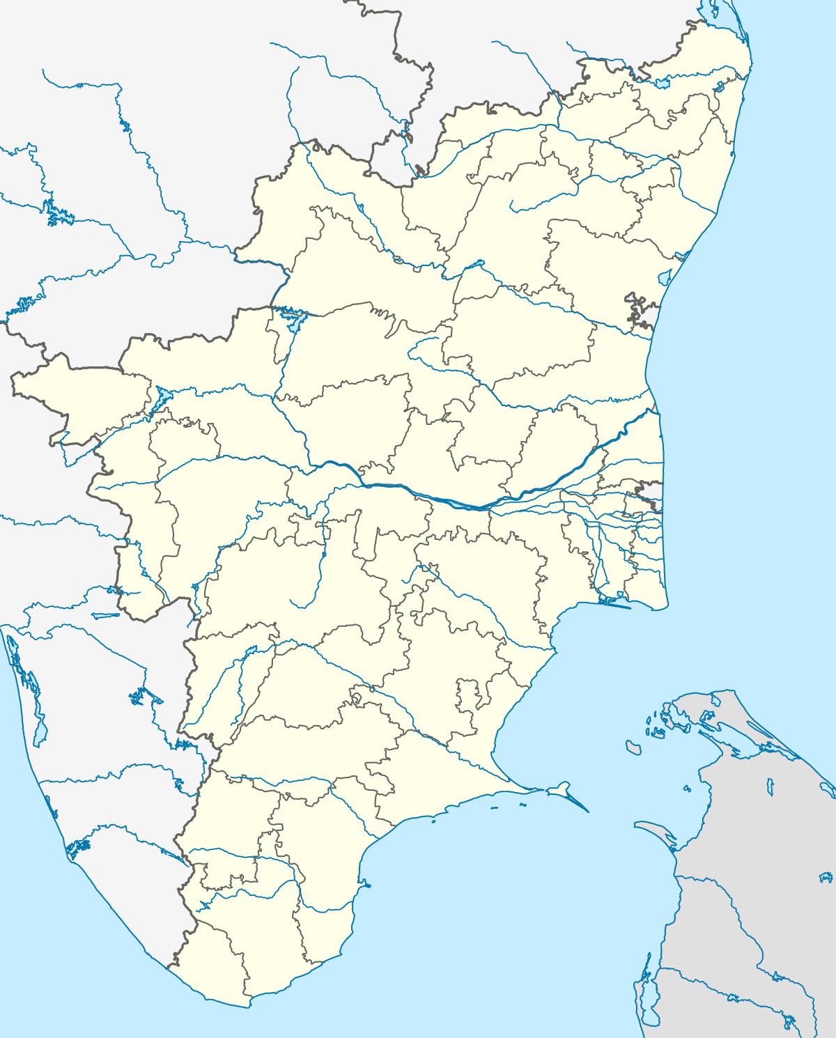 (Voir situation sur la carte de la zone Tamil Nadu)