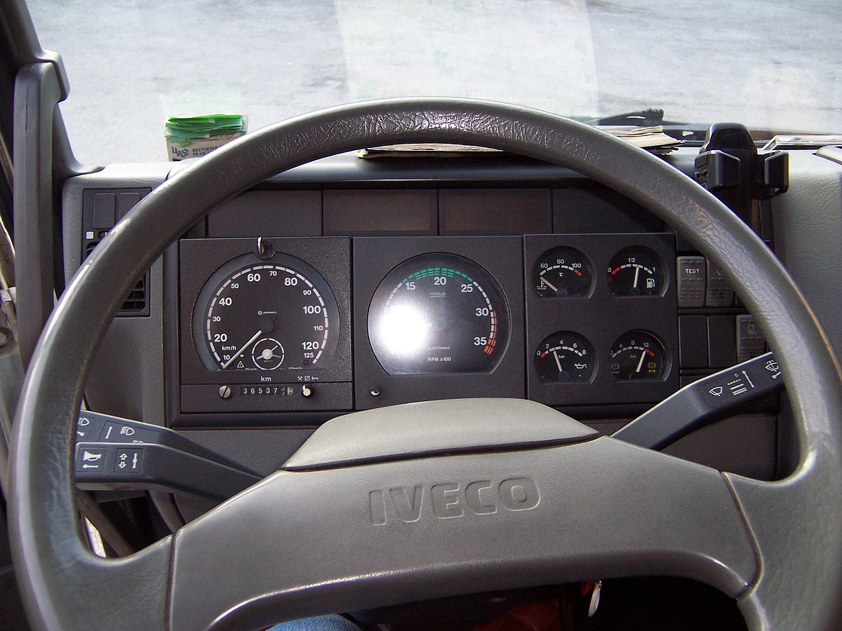 Intérieur d’une cabine de conducteur