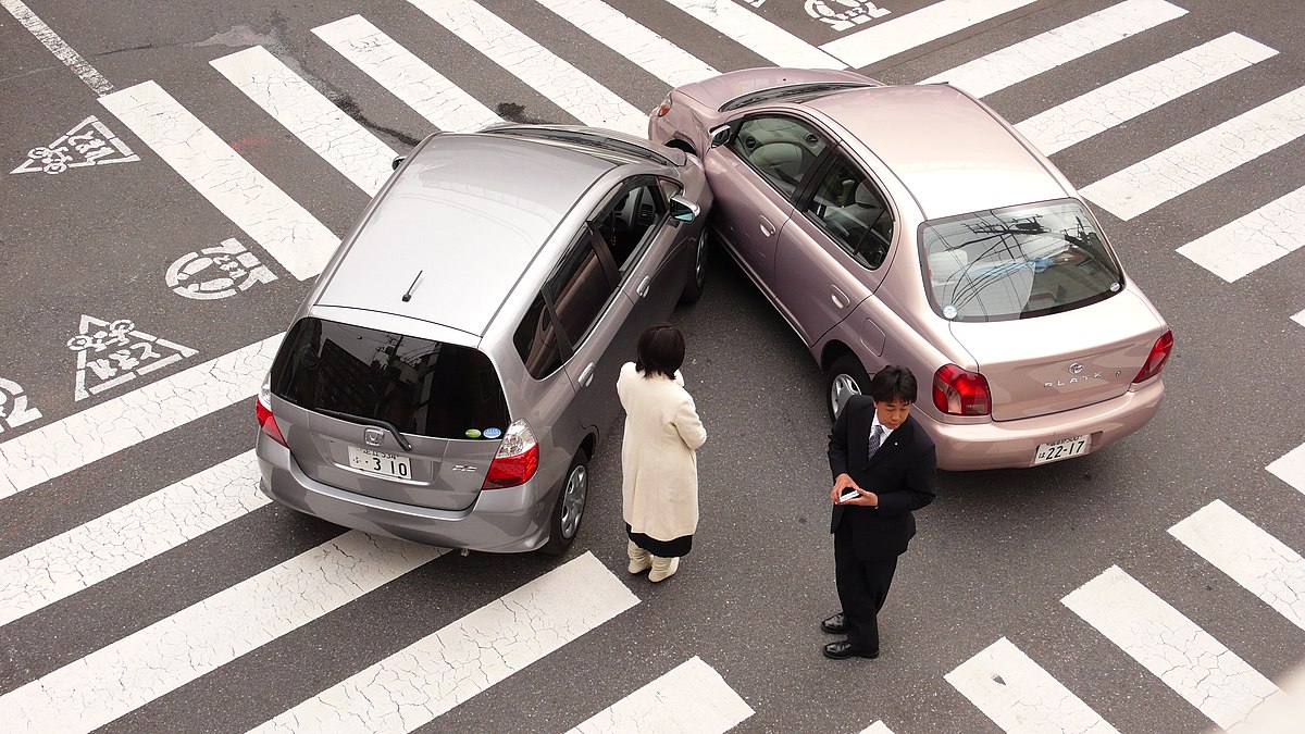 Accident de voiture au Japon.