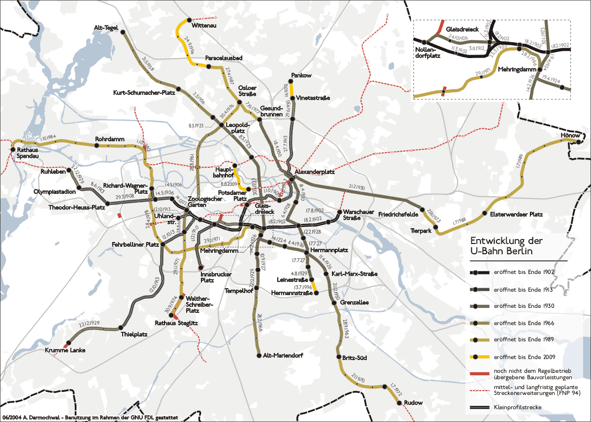 Développement du réseau depuis 1902