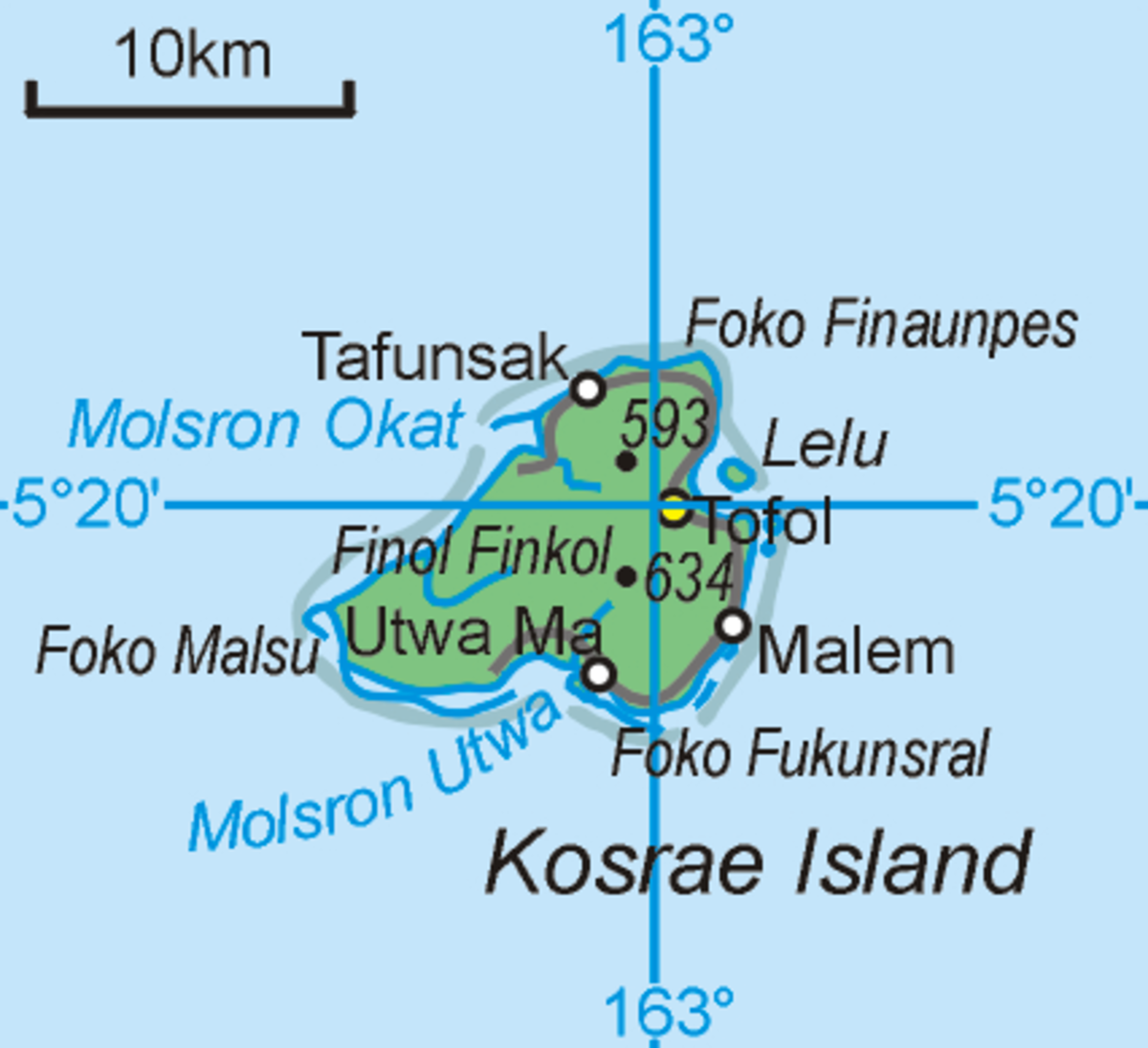 Carte de Kosrae.