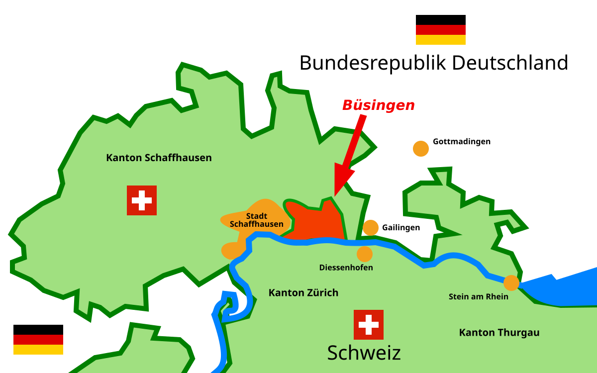 Frontière entre l'Allemagne et la Suisse