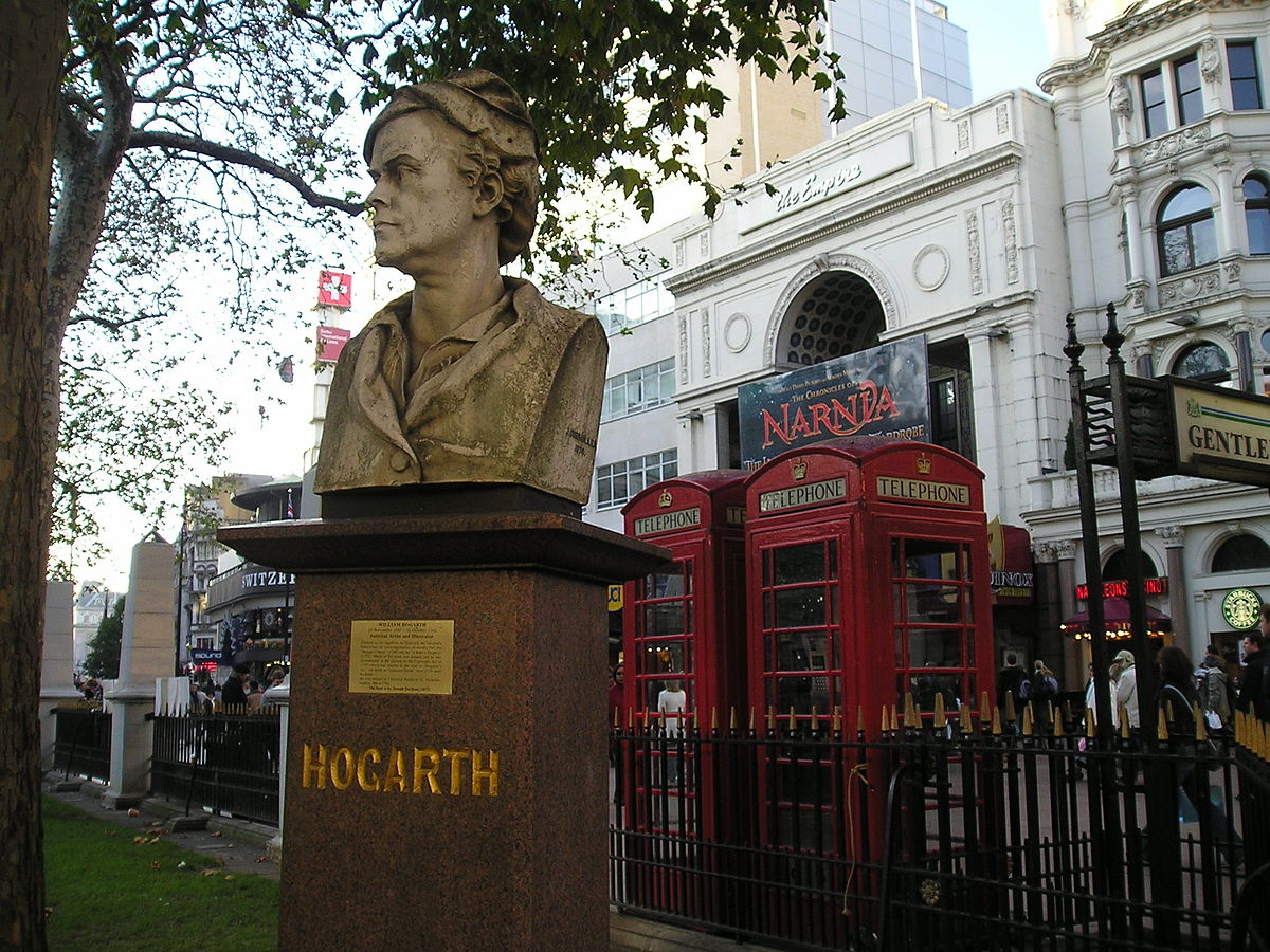 Statue de William Hogarth, Leicester Square .