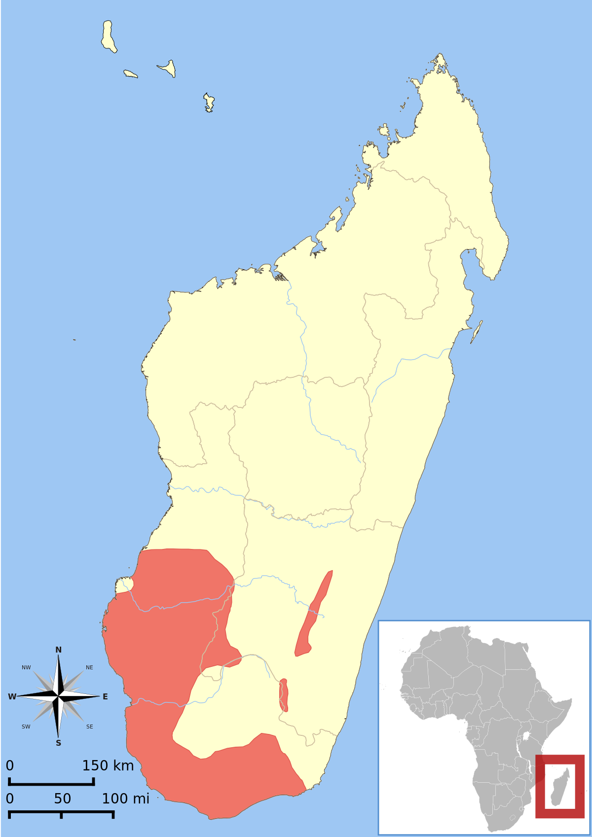 Lemur catta range map.svg
