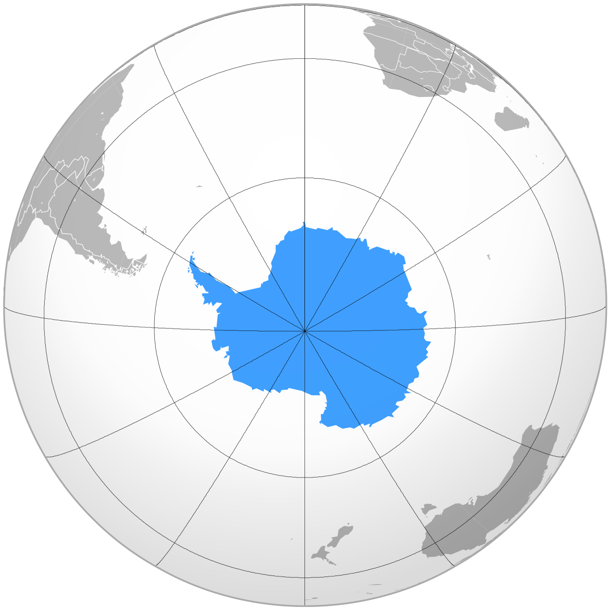 L'Antarctique vue du pôle Sud