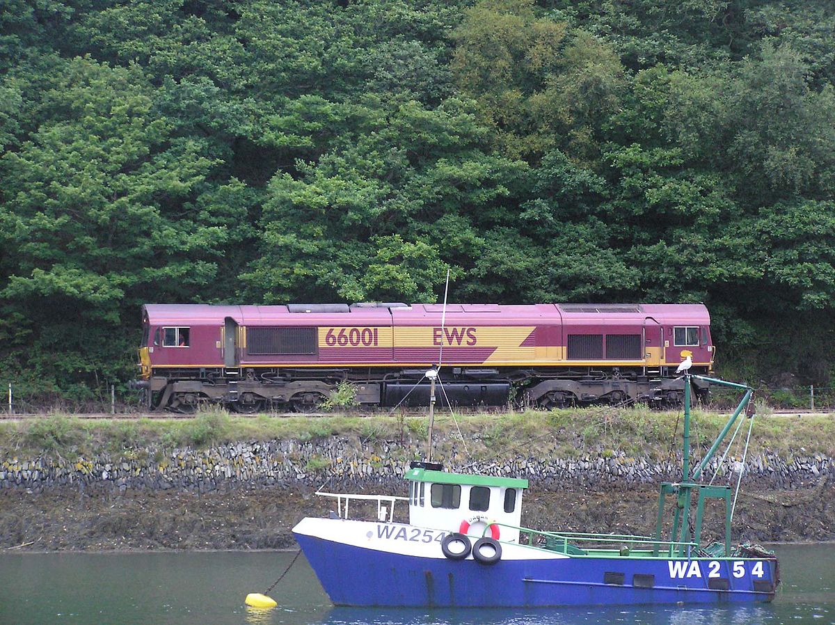 Locomotive 66001 à Fowey (Cornouailles)