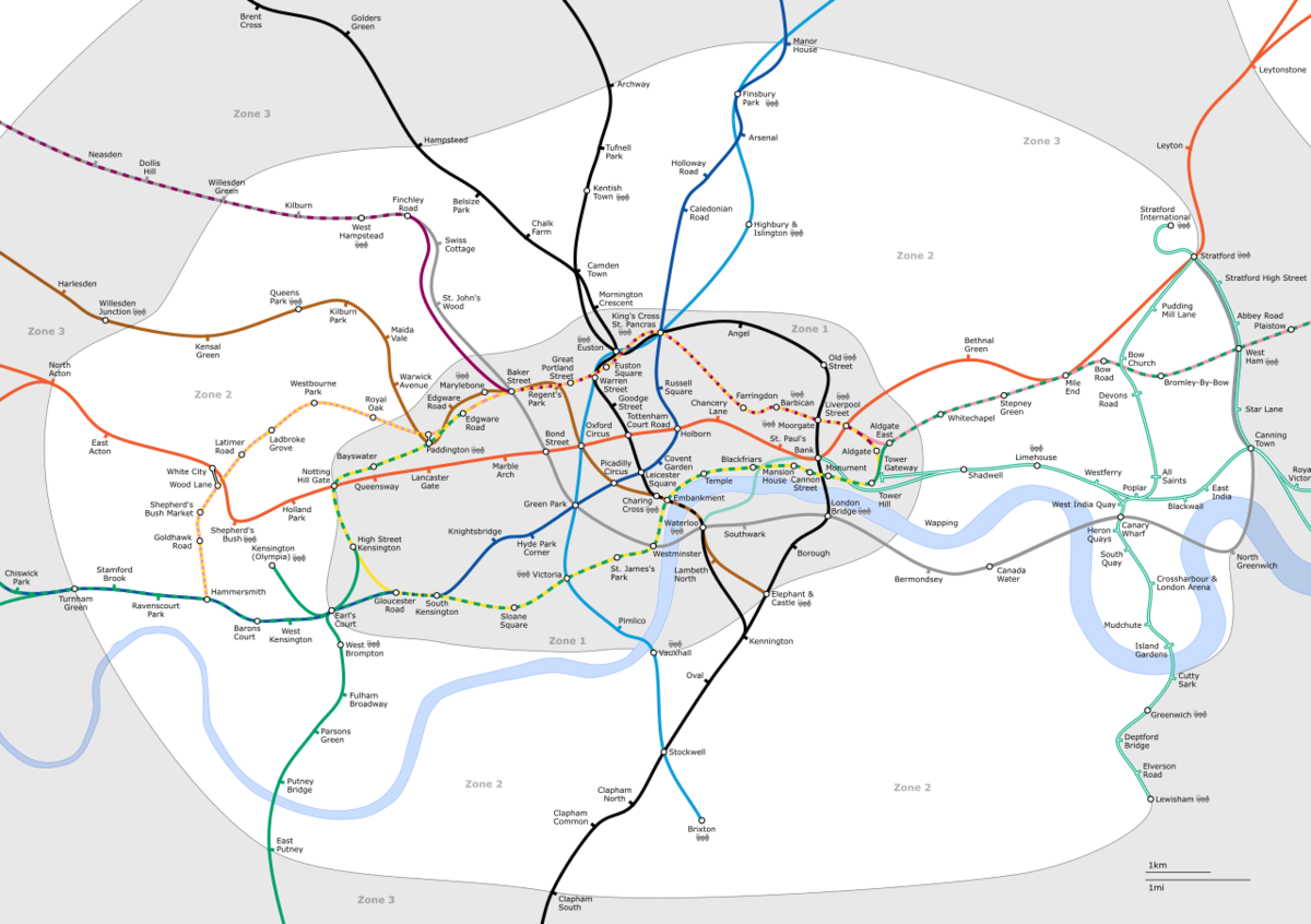 Cartographie de la zone 2 (Greenwich, Camden, Brixton, etc.)
