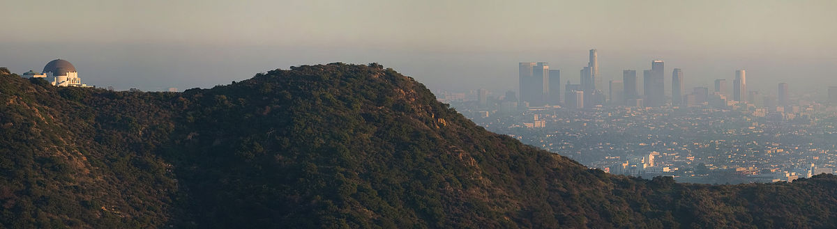 Downtown Los Angeles vue de l'Observatoire Griffith sur fond de smog