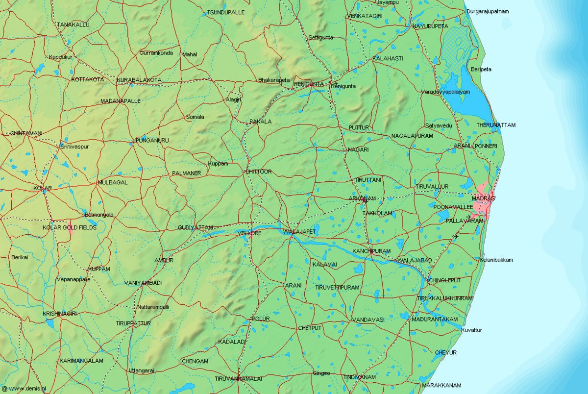 Chennai et les villes environnantes