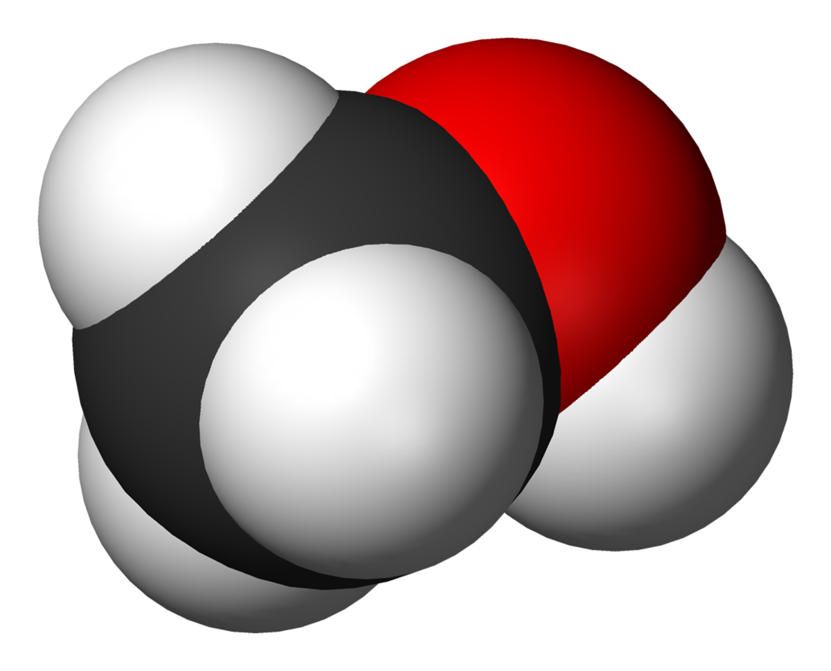 Représentation de Cram et vue 3D du méthanol