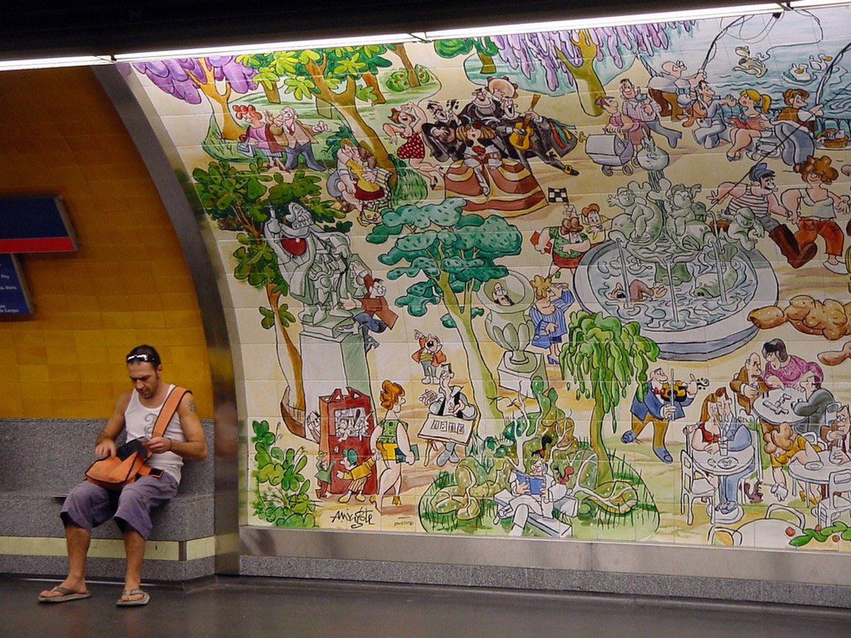 Décoration murale à la station Retiro (ligne 2)
