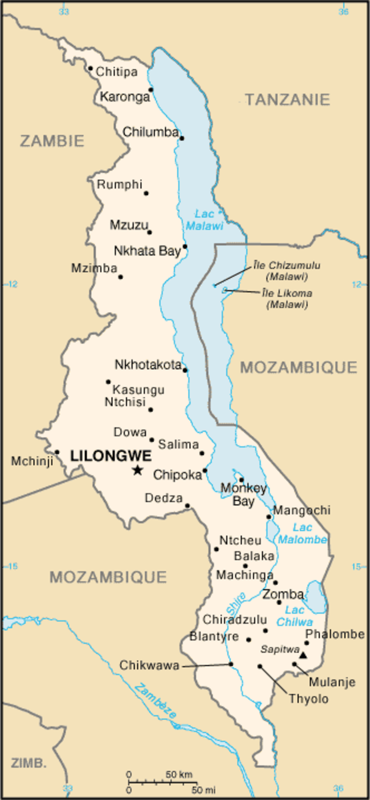 Villes du Malawi