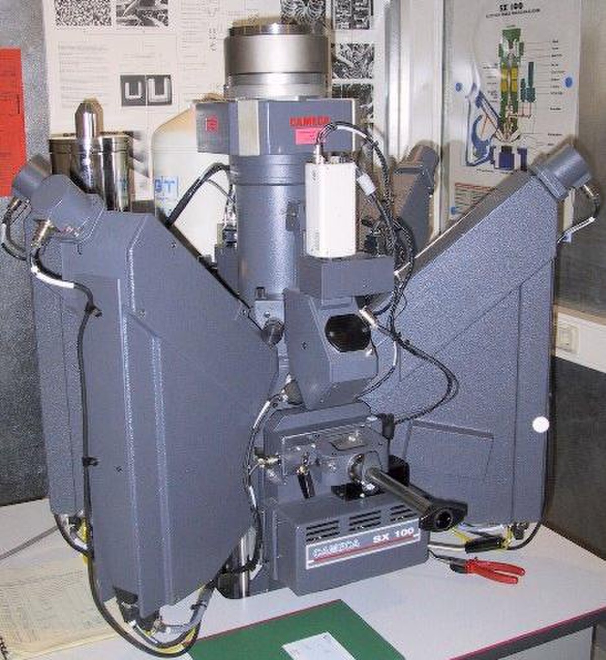 Microsonde de Castaing (SX100 de CAMECA). Les spectromètres sont de type WDS