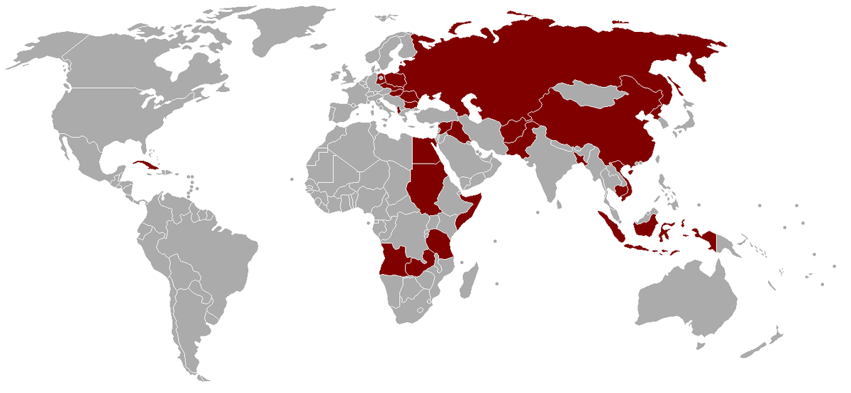 Carte des utilisateurs du Mig-19