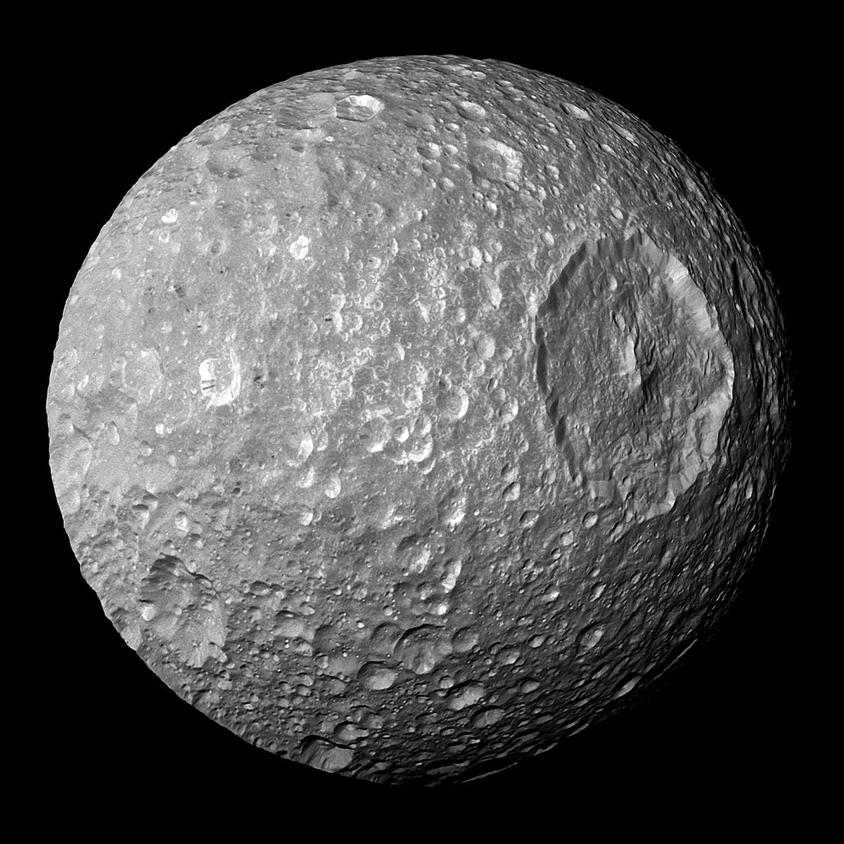 Mimas photographié par la sonde Cassini