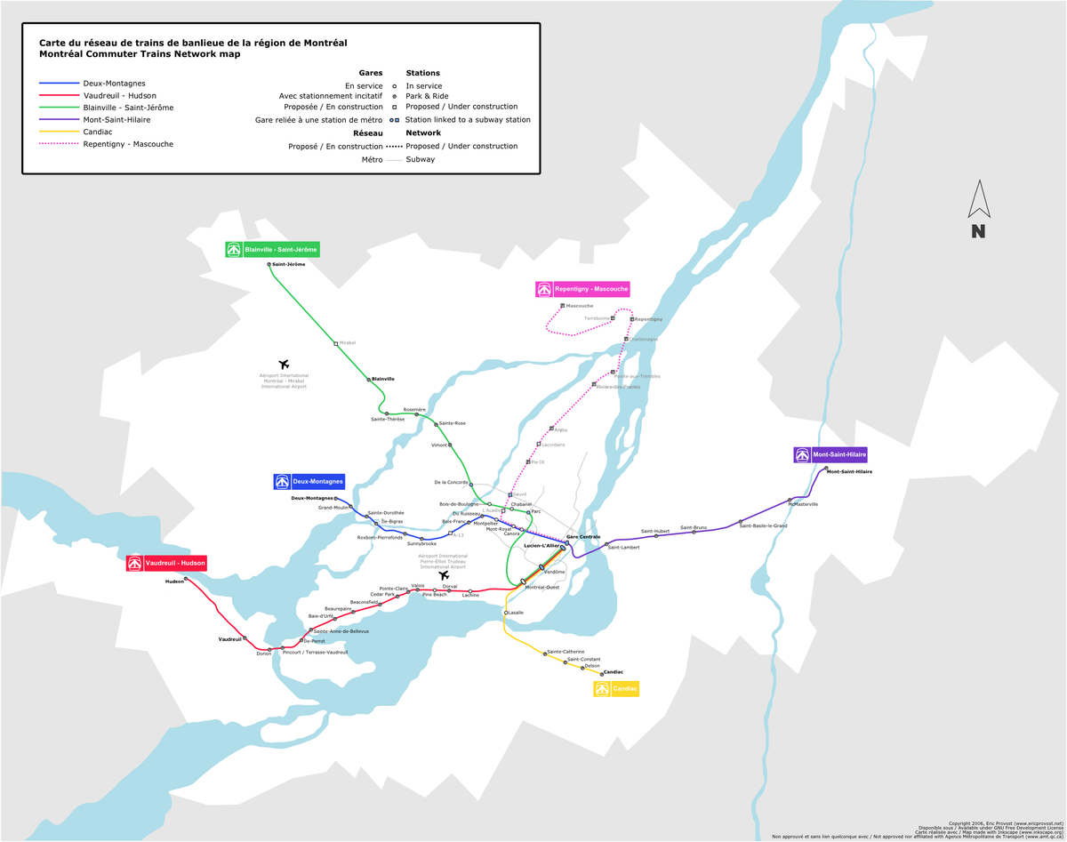 Réseau de trains de banlieue de Montréal