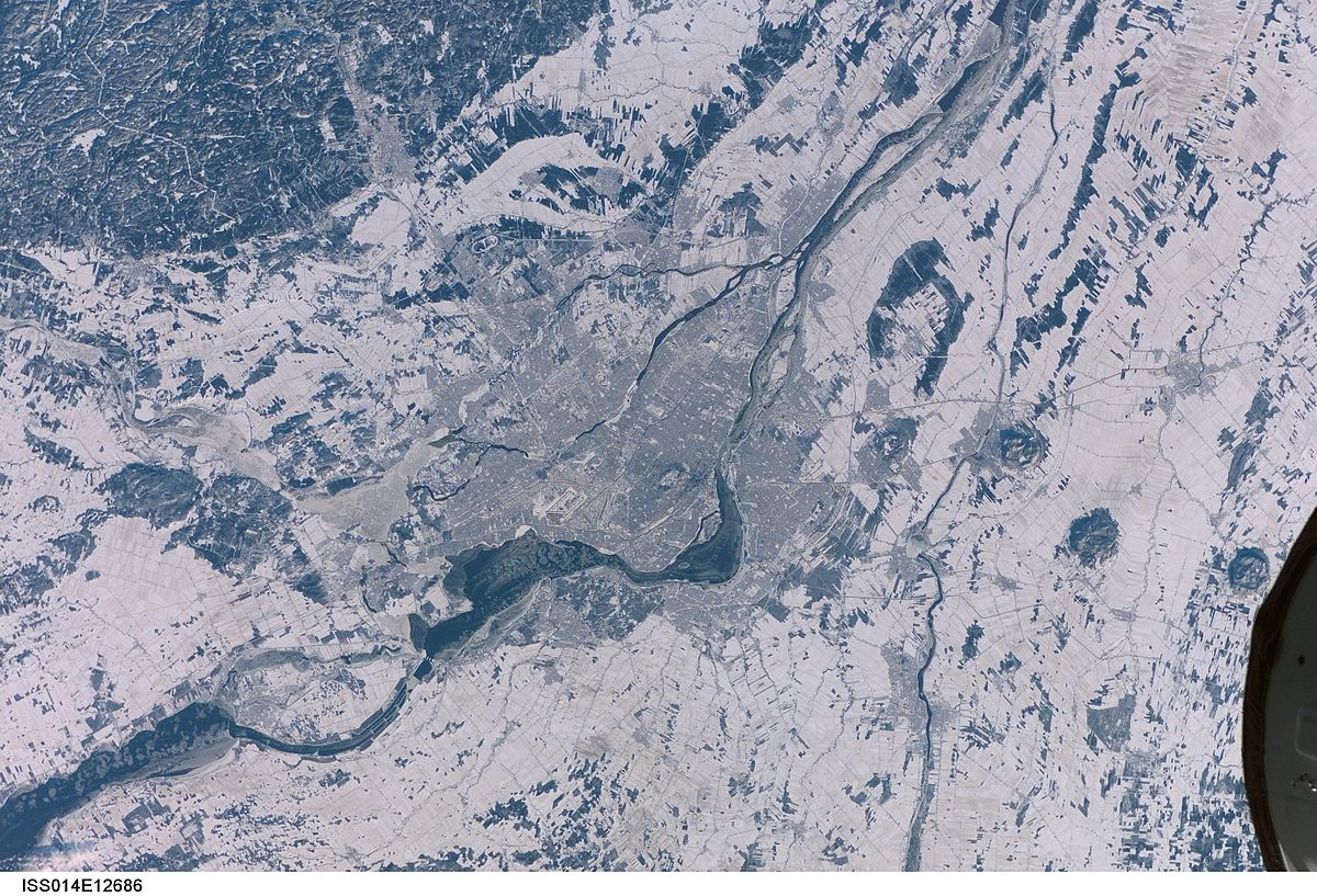 Région montréalaise vue de l'espace (Source: NASA)