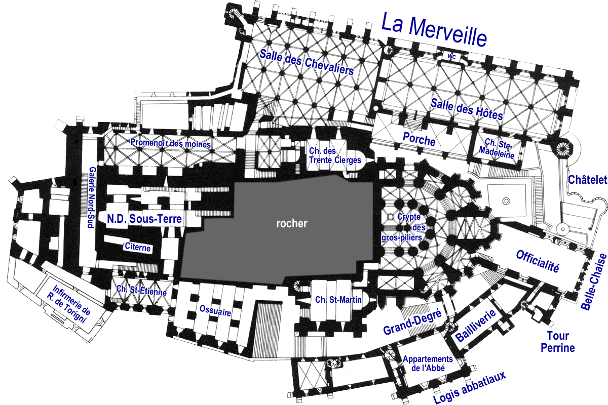 Plan au niveau de la salle de l'Aquilon