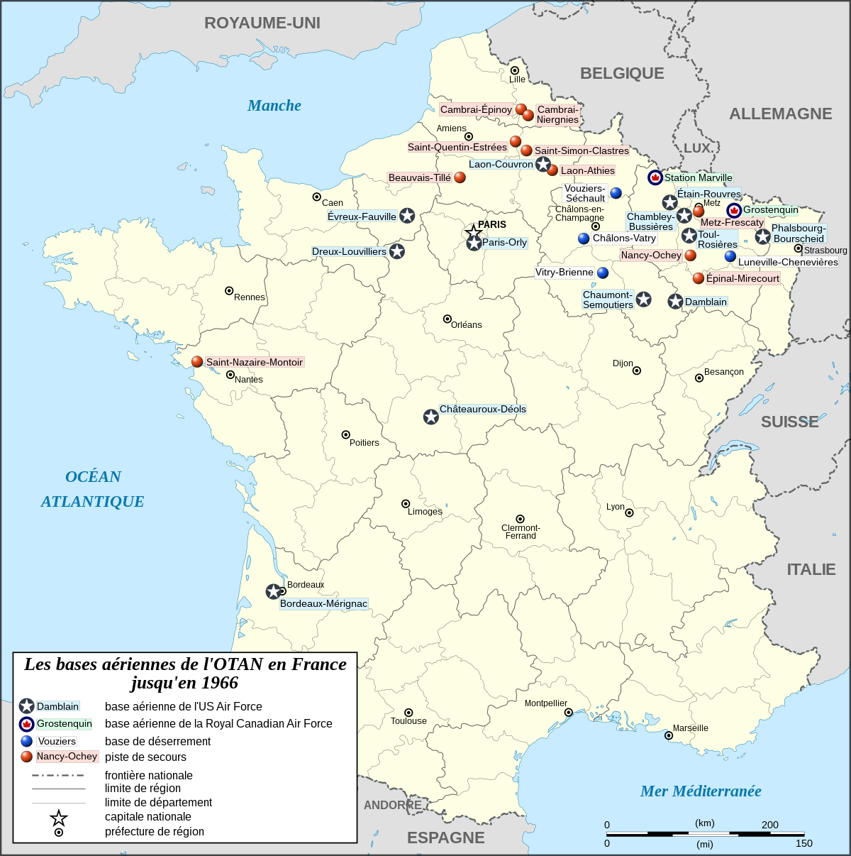 Anciennes bases de l'OTAN en France