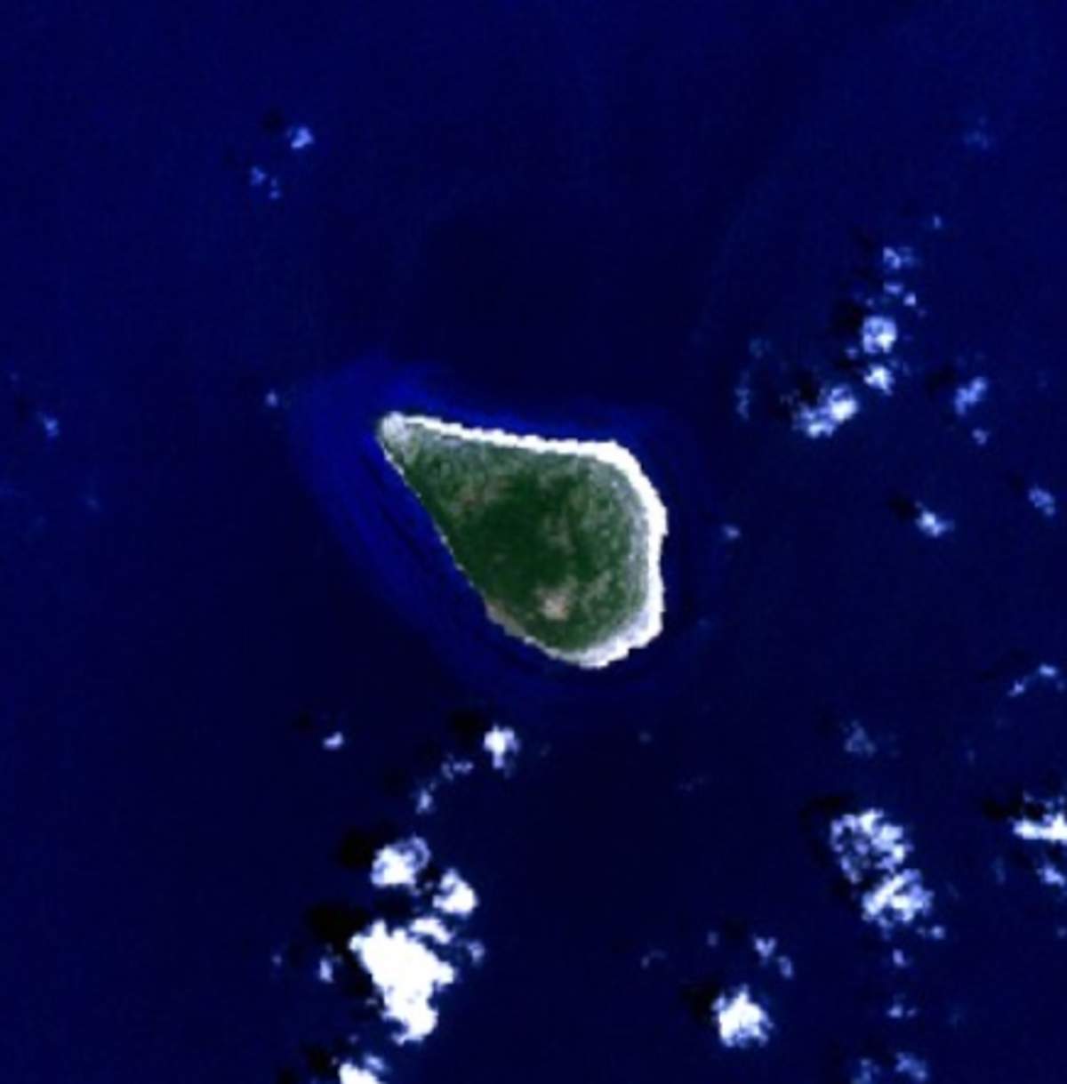 Image satellite (Landsat 7) de l'île de la Navasse
