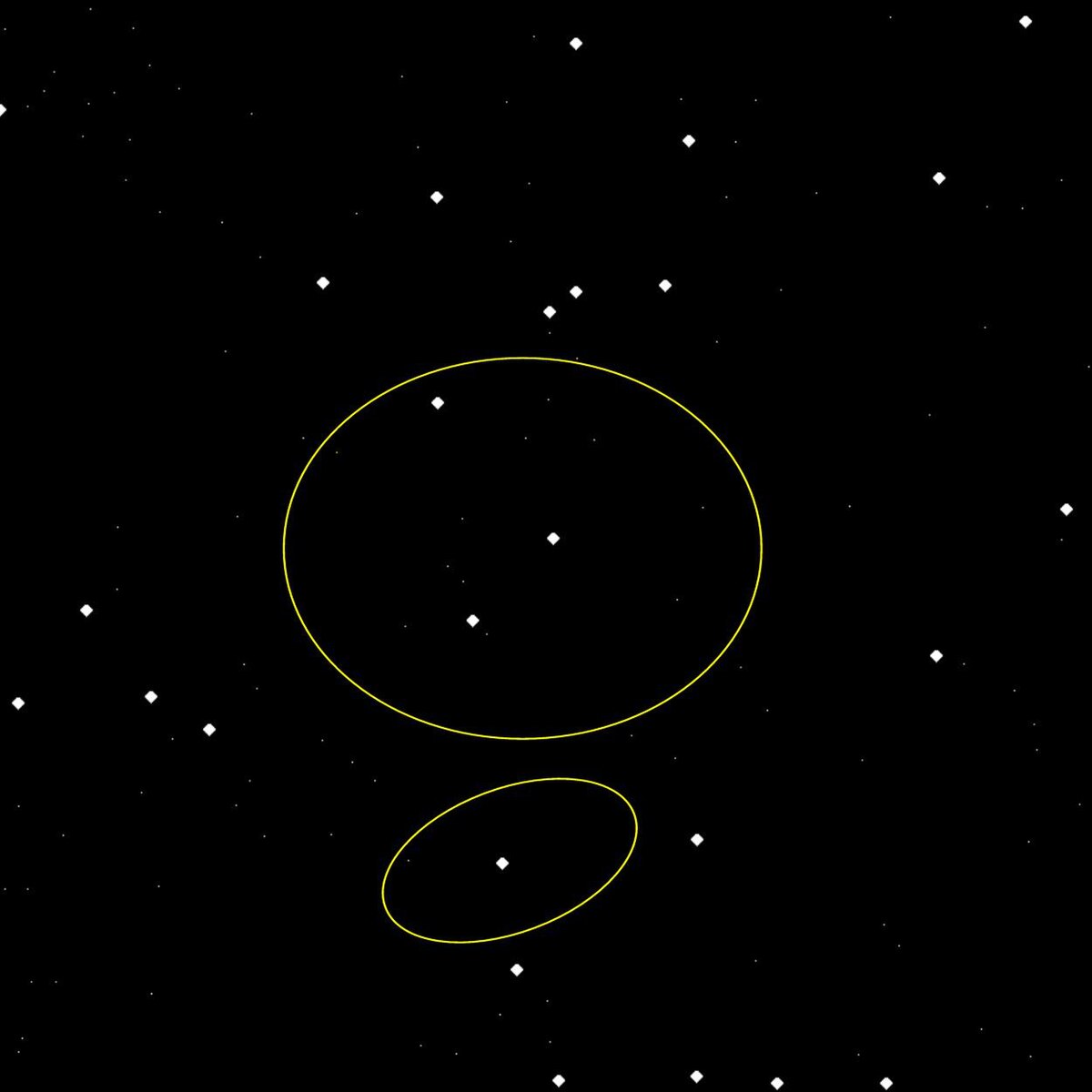 NGC 2 est située en bas, juste en dessous de NGC 1.