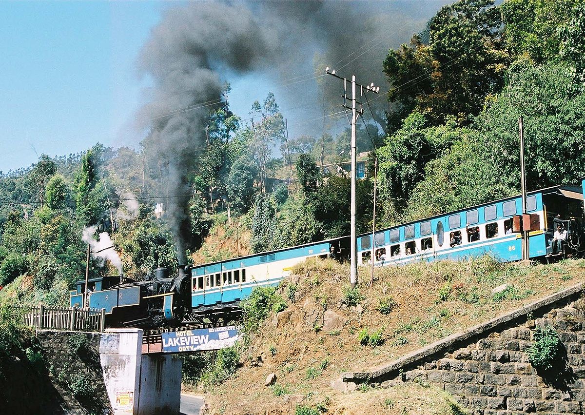 A typical Nilgiri train on the rack section