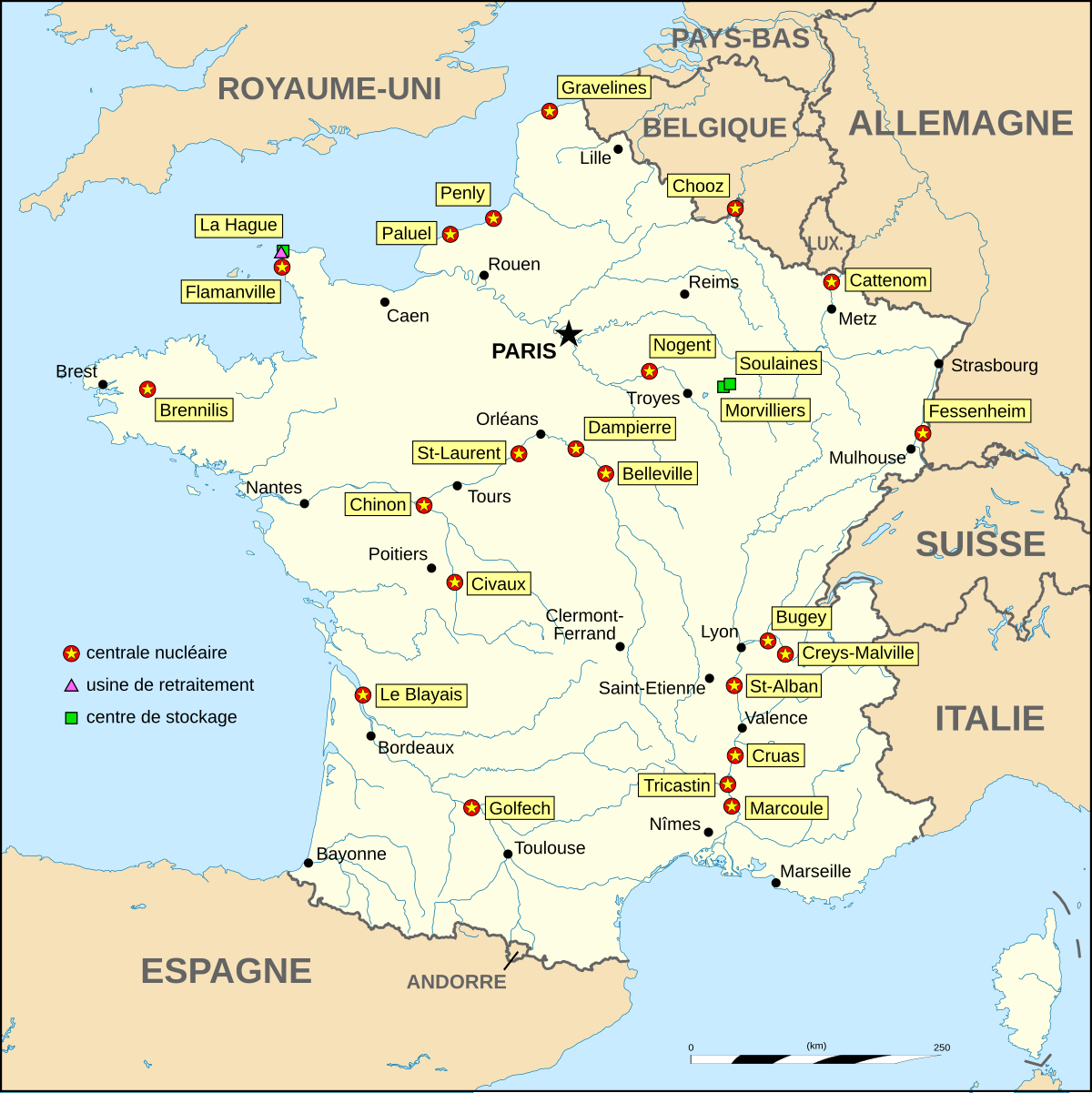 Liste des centrales nucléaires en France