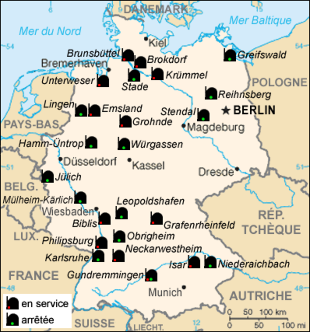 Liste des centrales nucléaires en Allemagne