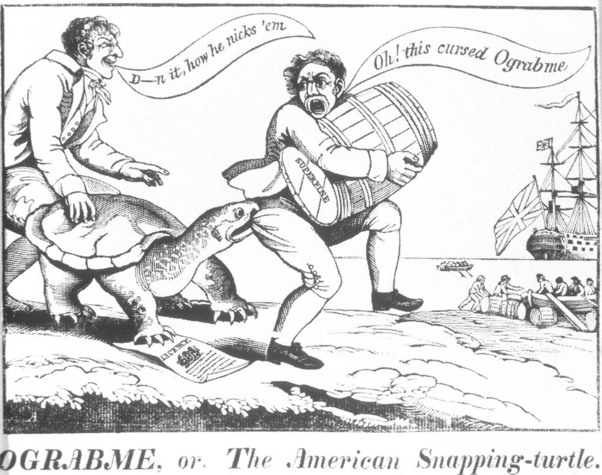 Caricature contre l'Embargo Act de 1807