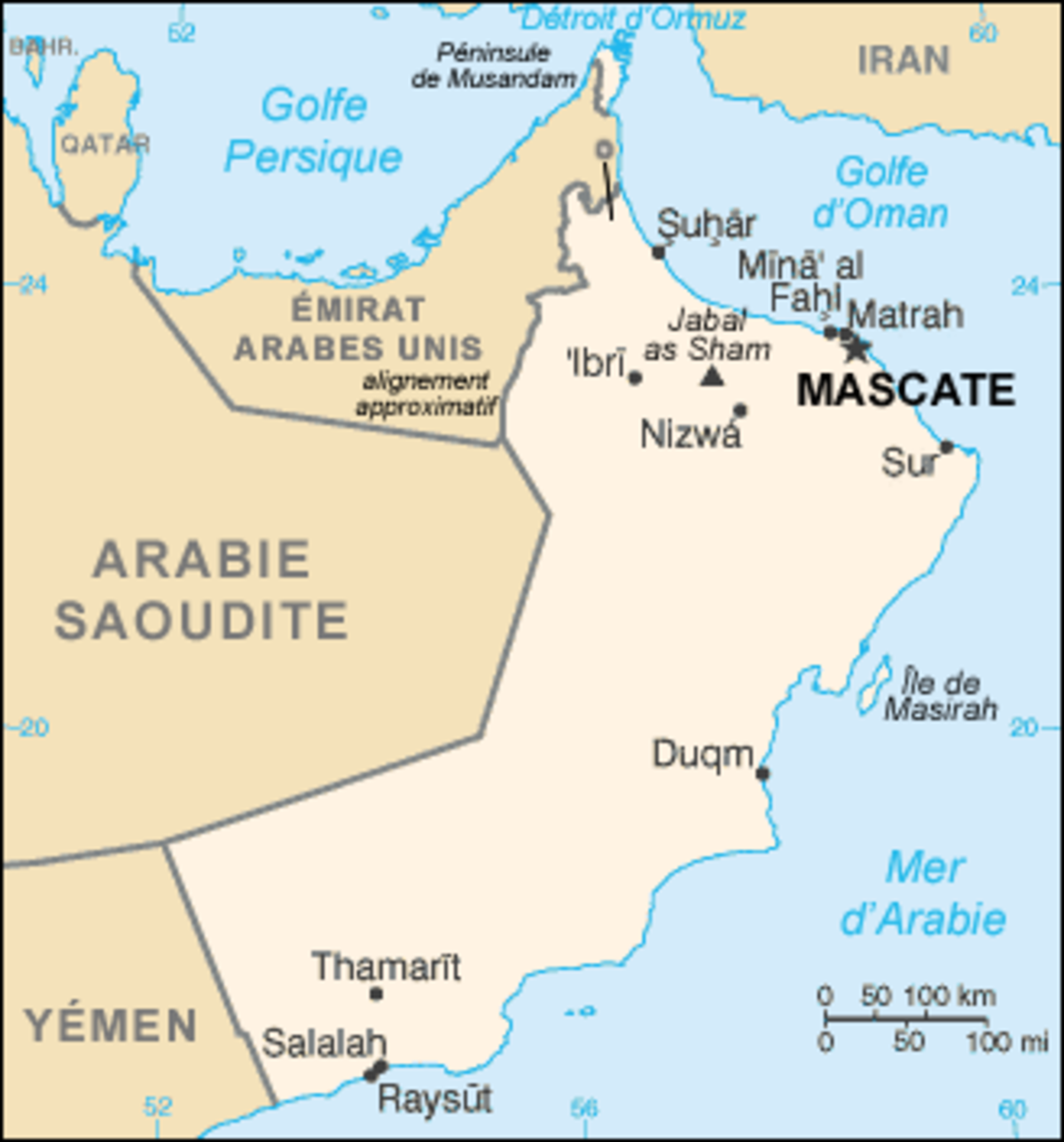 Frontière entre Oman et le Yémen