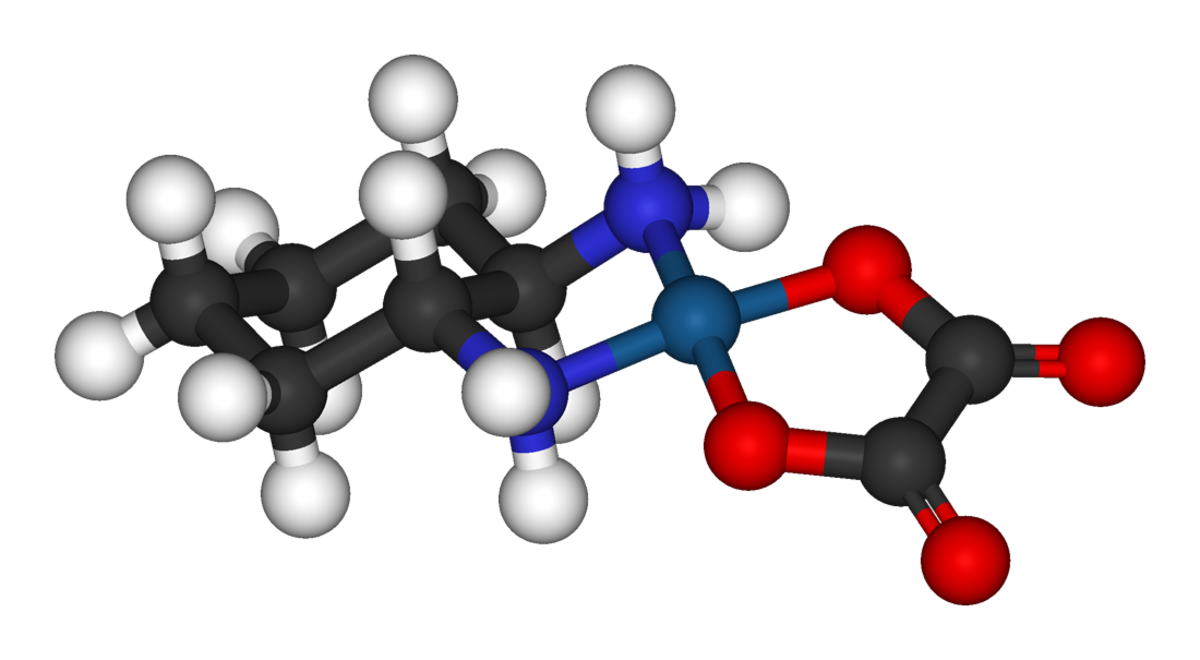 Structure et modèle éclaté de l'oxaliplatine
