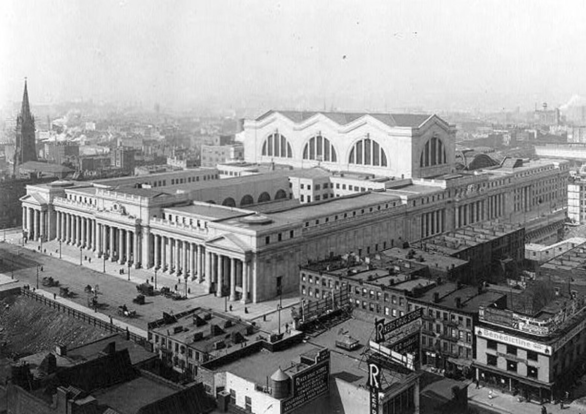 L'ancienne gare Penn Station en 1911, New York