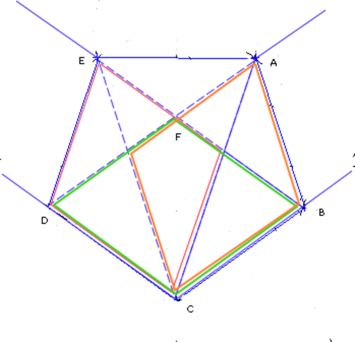 Pentagone obtenu en faisant un nœud avec une feuille rectangulaire