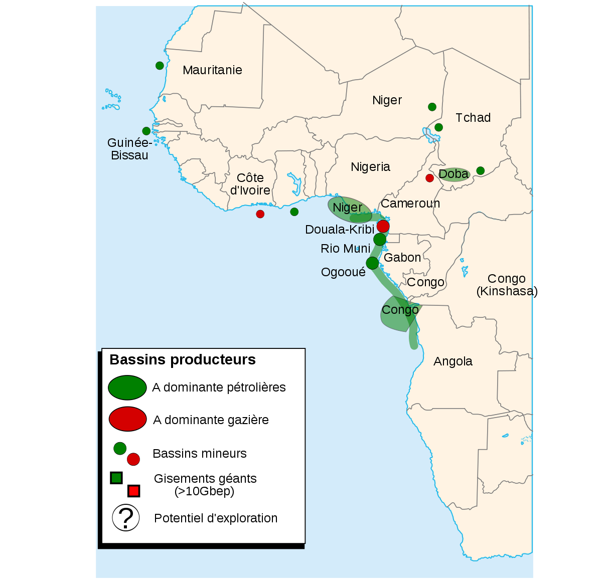 Régions pétrolifères en Afrique