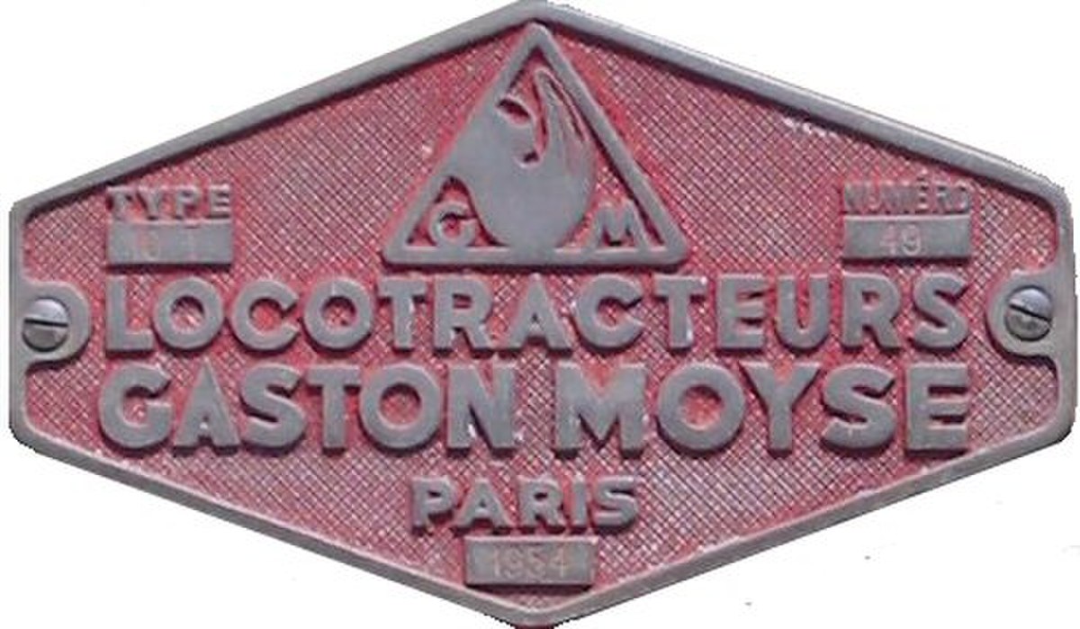 Plaque de locotracteur Moyse