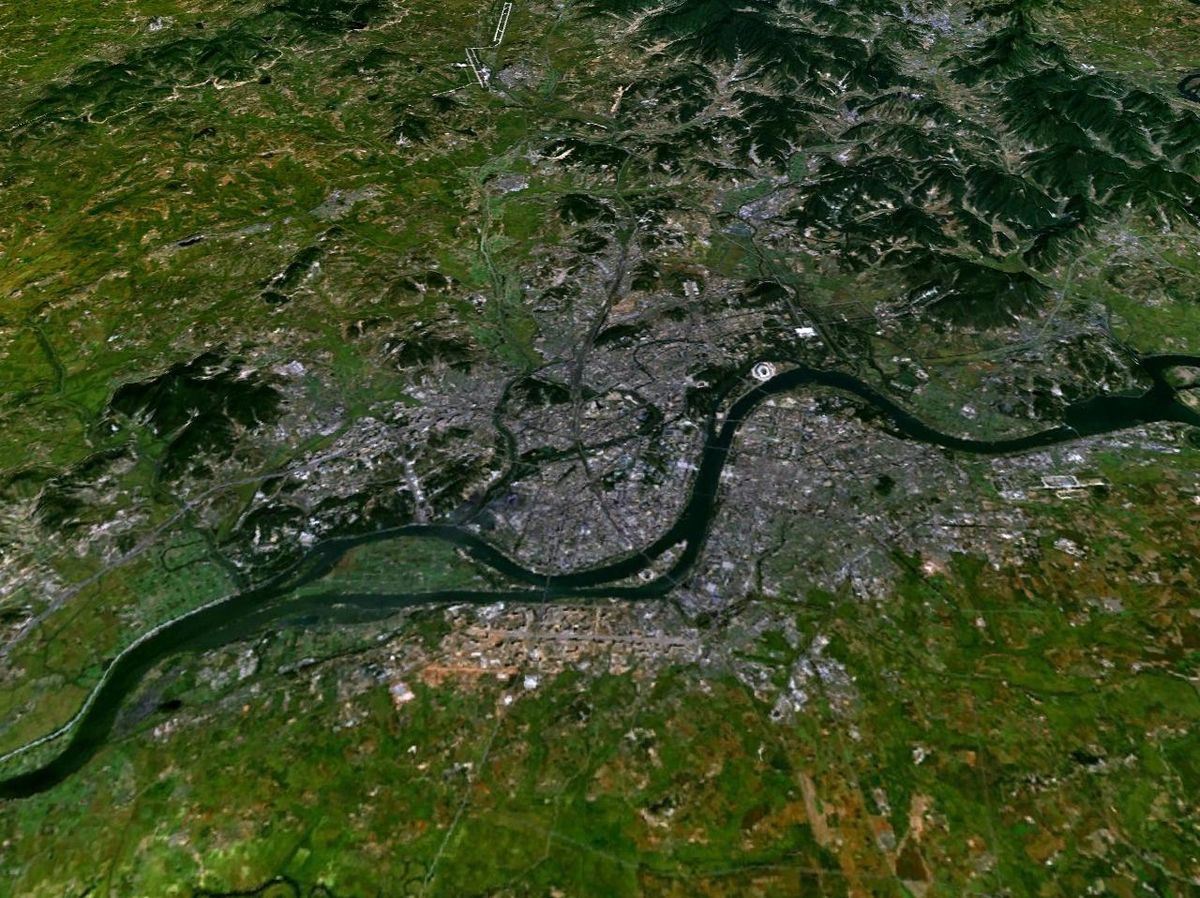 Vue satellite de Pyongyang