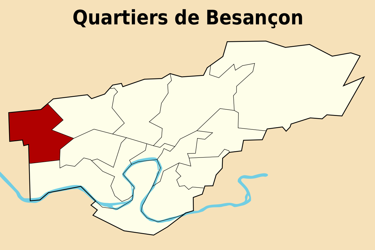Localisation du secteur, au sein de Planoise.