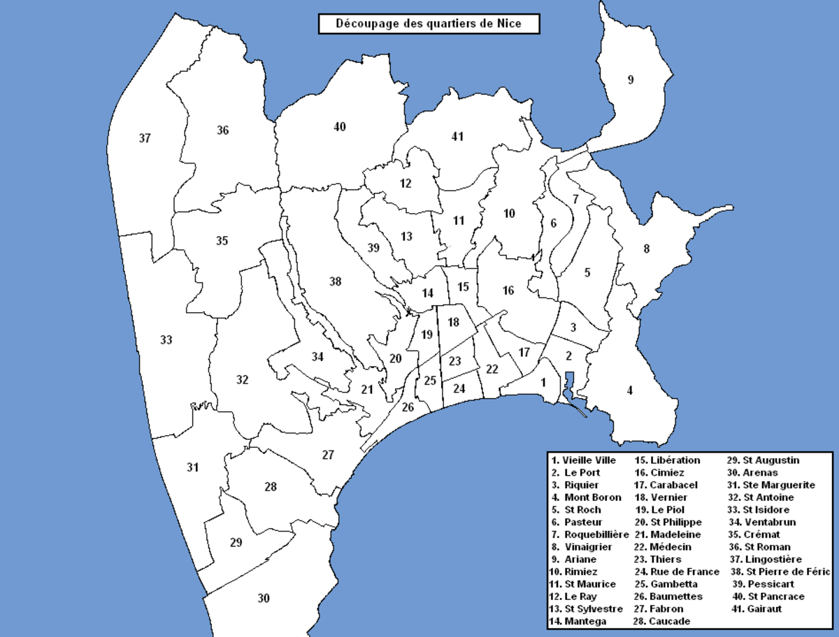 Liste des quartiers de Nice