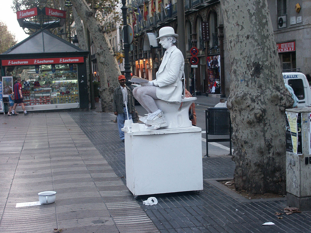 Statues vivantes sur La Rambla
