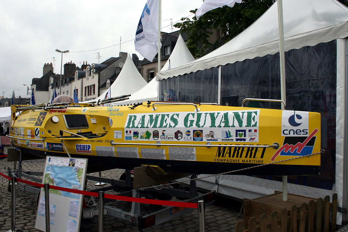 Bateau de Romain Vergé pour course transatlantique à la rame Rames Guyane