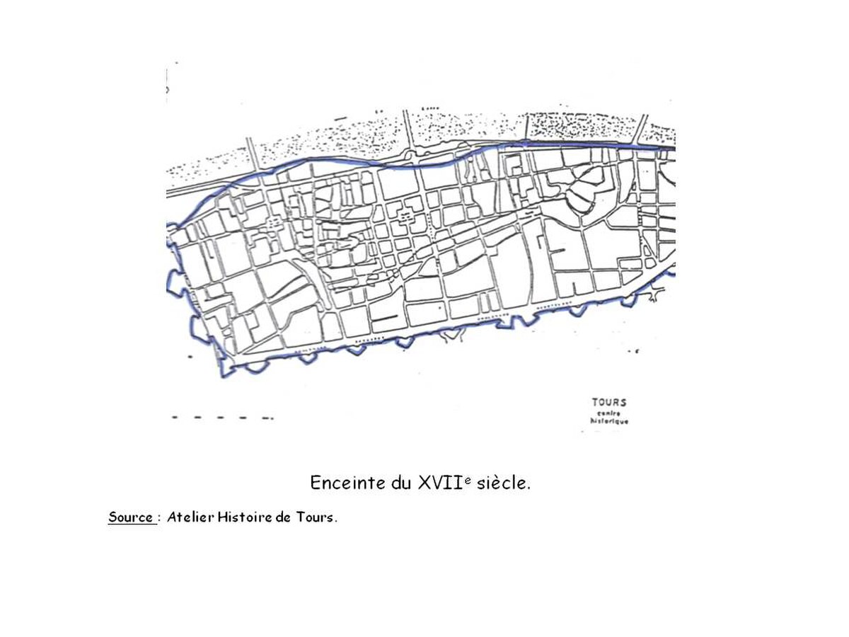 Représentation de l'enceinte de Tours au 17 ème siècle.JPG