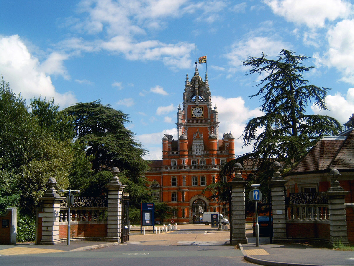 The gatehouse to the Royal Holloway college of the University of London
