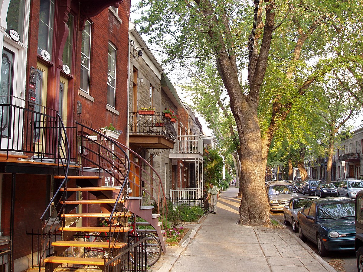 Rue résidentielle typique du Plateau-Mont-Royal