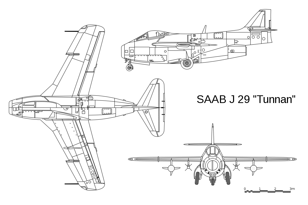 SAAB J 29 Tunnan - 3D drawing.svg