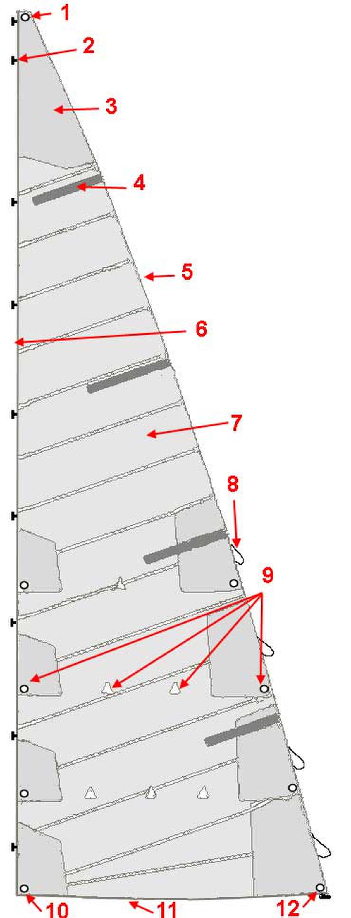 Grand-voile d'un gréement bermudien